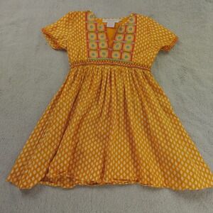 Gretchen Scott Dress‎ Block Print Embroidered Floral